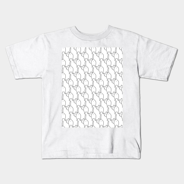 White cat butts Kids T-Shirt by kostolom3000